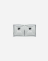 AVG 2 Bowl Sink – 860×490mm, Stainless Steel (Square Bowls)
