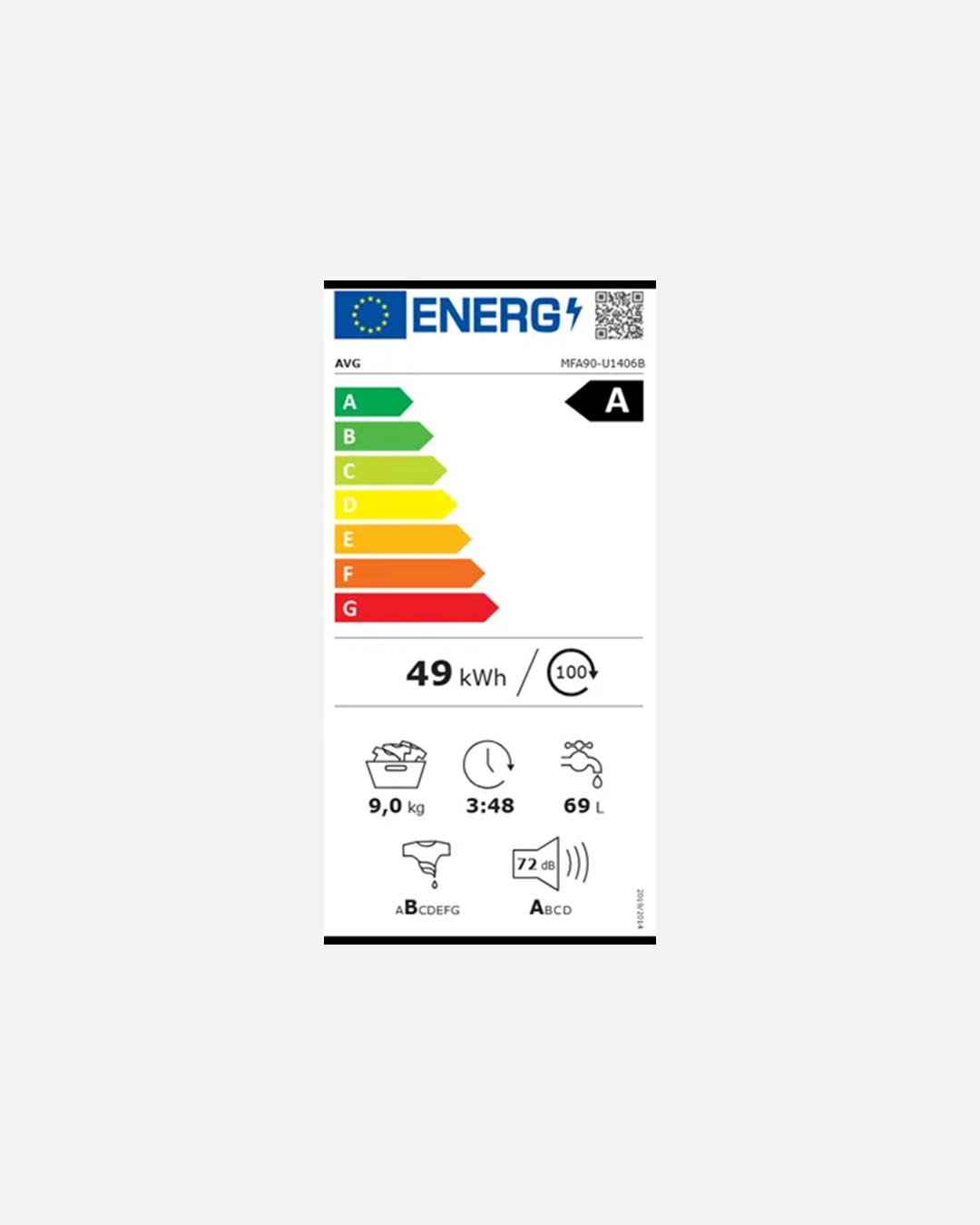 AVG Built-In Washing Machine 9kg