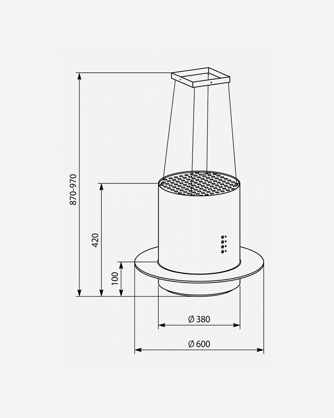 AVG Island Cooker Hood – Cylinder Shape