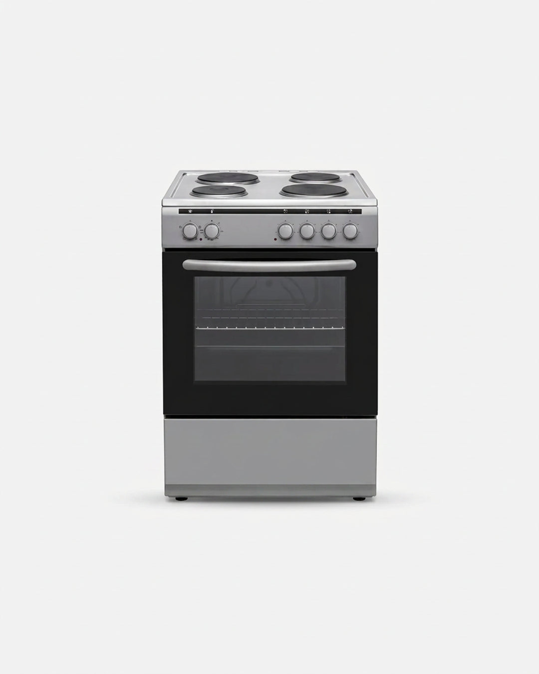 AVG – Freestanding Electric Cooker 60cm, 4 Hot Plates, Silver