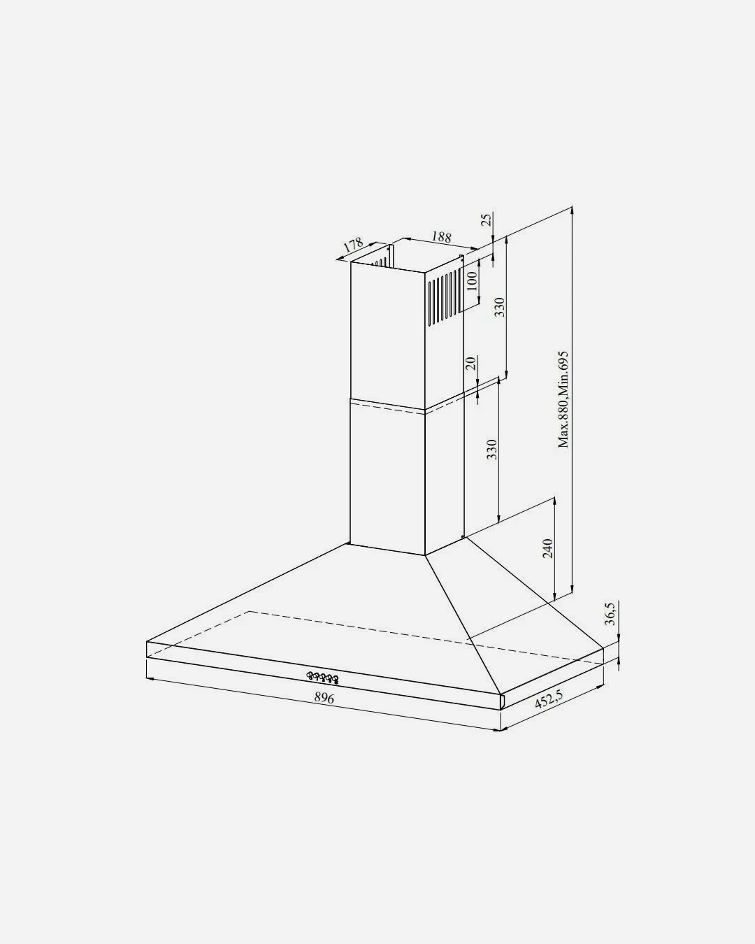 Fere Cooker Hood 90cm Inox