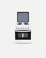 Fiesta 50cm Freestanding Electric Cooker 4 Hot Plates Electric Grill White