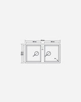 Granitek Sink – 2 Bowls, 970×520 mm, White