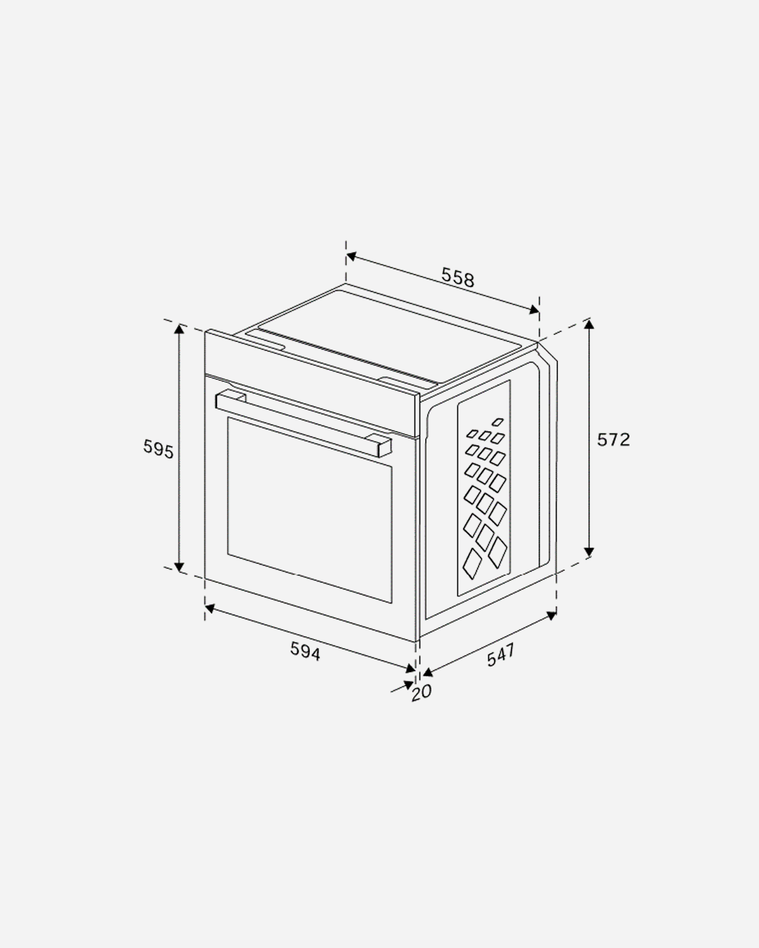 Grundig Built In Electric Oven 70l